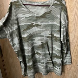 American eagle slit knitted long sleeve top